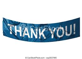 thank you banner a blue banner with