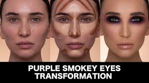 purple smokey eyes transformation by