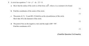 Solved A Circle Has Equation X 6r