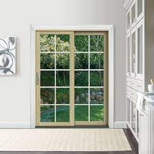 Jeld Wen 60 In X 80 In W 2500 Contemporary White Clad Wood Right Hand 10 Lite Sliding Patio Door W Unfinished Interior