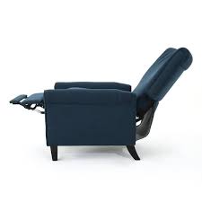 charell navy blue upholstered recliner