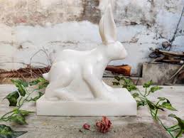 Rabbit Vintage Marble Statue