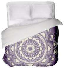 boho indian mandala duvet cover purple