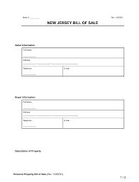 free new jersey bill of forms