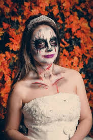 halloween wedding makeup stock photos