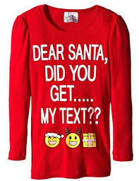 Beautees Little Girls Dear Santa Christmas Long Sleeve Screen Tee T Shirt 5