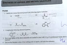 Of Aspirin And Methyl Salicylate Prelab