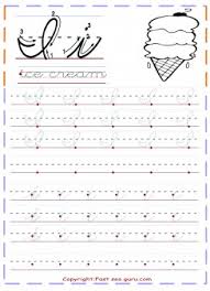Cursive Handwriting Practice Worksheets Letter I For Ice