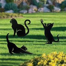 Playful Cat Garden Stakes Set Of 3