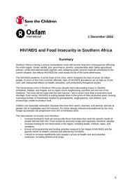 hiv aids and food insecurity in