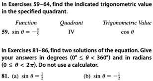 Indicated Trigonometric Value