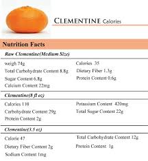 clementine fruit nutrition facts and