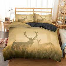 3d Misty Deer Elk Moose Print Duvet
