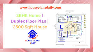 Duplex Floor Plan 2500 Sqft House