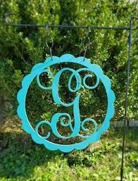 Scalloped Initial Metal Garden Flag