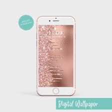 Rose Gold Glitter Dripping Phone