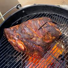 smoked pork charcoal grill or