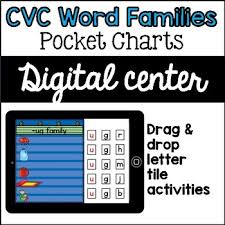 Digital Centers Cvc Word Families Pocket Chart Activities For Google Classroom