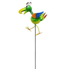 Multicolor Metal Whimsy Bird Yard Stake