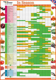 British Seasonal Food Chart Highlights Vegetables Salad