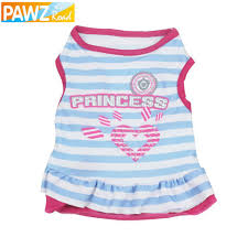 Details About Pawz Pet T Shirt Blue And White Stripe Dressing Lace Puppy Cat Clothing