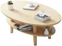 Side Table Oval Coffee Table Wood 2