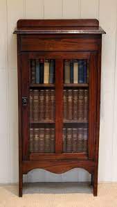 Small Oak Glazed Single Door Bookcase