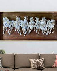 3d Horse Metal Wall Art With Brown