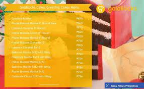 Menu Goldilocks Cake Price List 2020 gambar png