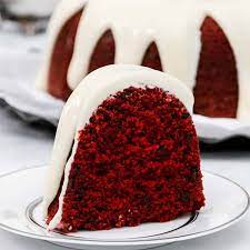 red velvet pound bundt cake with