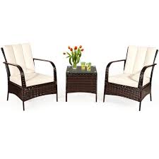 Patio Conversation Rattan Furniture Set