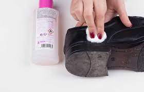 remove nail polish stains from shoes
