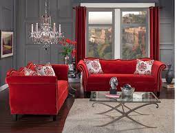 zaffiro sofa set in ruby red for