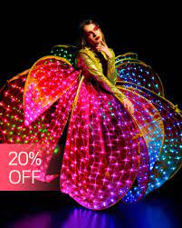 led glow in the dark flower dress for