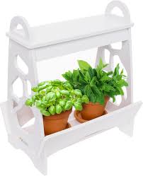 Mindful Design White Led Indoor At Home Mini Planter Herb Garden Kit W Timer Walmart Com Walmart Com