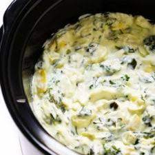 slow cooker spinach artichoke dip