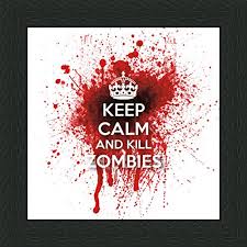 kill zombies 6 x 6 black frame