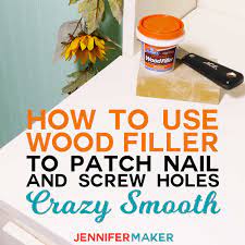 Wood filler is the important component in woodworking. How To Use Wood Filler To Patch Nail Screw Holes Jennifer Maker