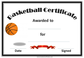 Basketball Certificates Basketball Awards Basketball