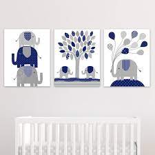 Buy Elephant Nursery Decor Navy Blue