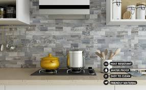 More coverage means less money out of your pocket. Amazon Com Peel And Stick Backsplash Pvc Wall Tile Stickon Tile For Kitchen Backplash Bathroom Vanities Fireplace Decor Laundry Table Stair Decals In Gray Rustic 11 59 X 11 35 5 Sheets Home Improvement