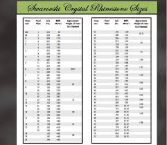 Swarovski Crystal Size Chart