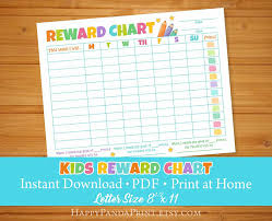 Reward Chart Kids Routine Chart Weekly Chore Chart