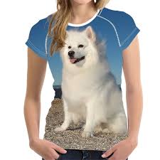 Us 12 87 44 Off Forudesigns Cute 3d American Eskimo Dog Puppy Print Female Summer T Shirts Fashion Brand Short Clothing Tees Harajuku T Shirts In