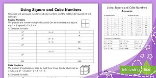 If square of a number ends with 5, then its cube ends with 25. Using Square And Cube Numbers Worksheet Ages 9 11