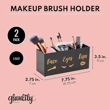3 slot acrylic makeup brush holder