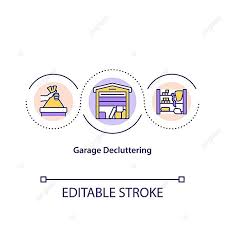 Garage Decluttering Concept Icon House