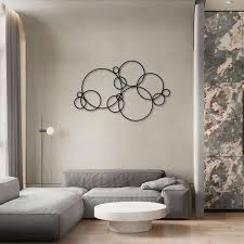 Silver Abstract Bubbles Metal Wall Art