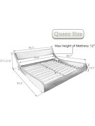 queen size platform bed faux
