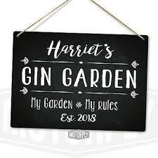 metal wall sign personalised gin